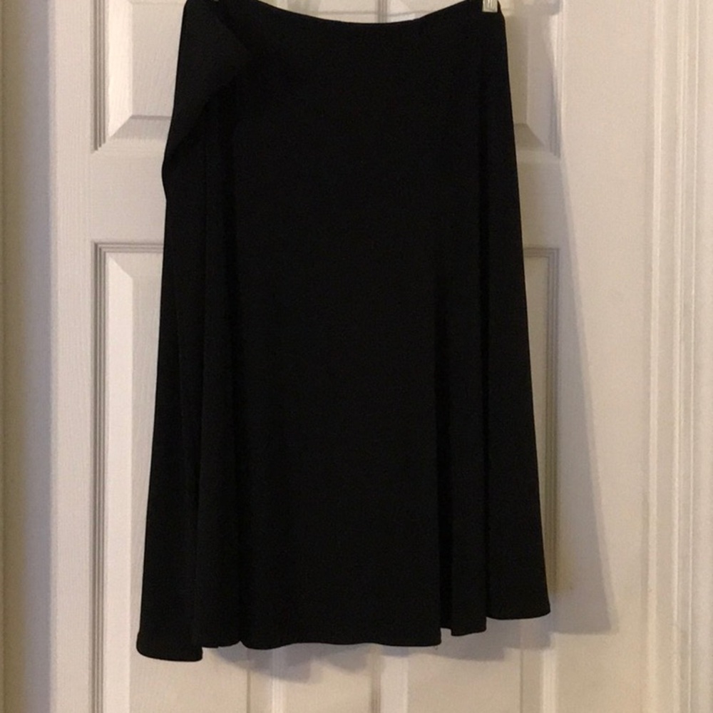 Susan Graver Classic Black Midi Skirt